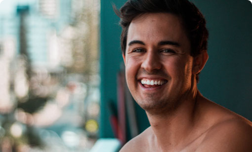 smiling male profile