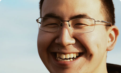 smiling male profile