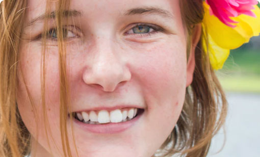 smiling female profile